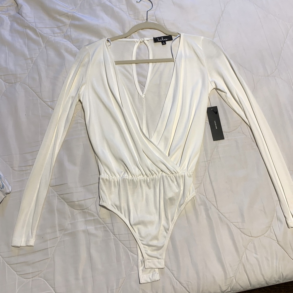 Lulus White Long Sleeve Body Suit